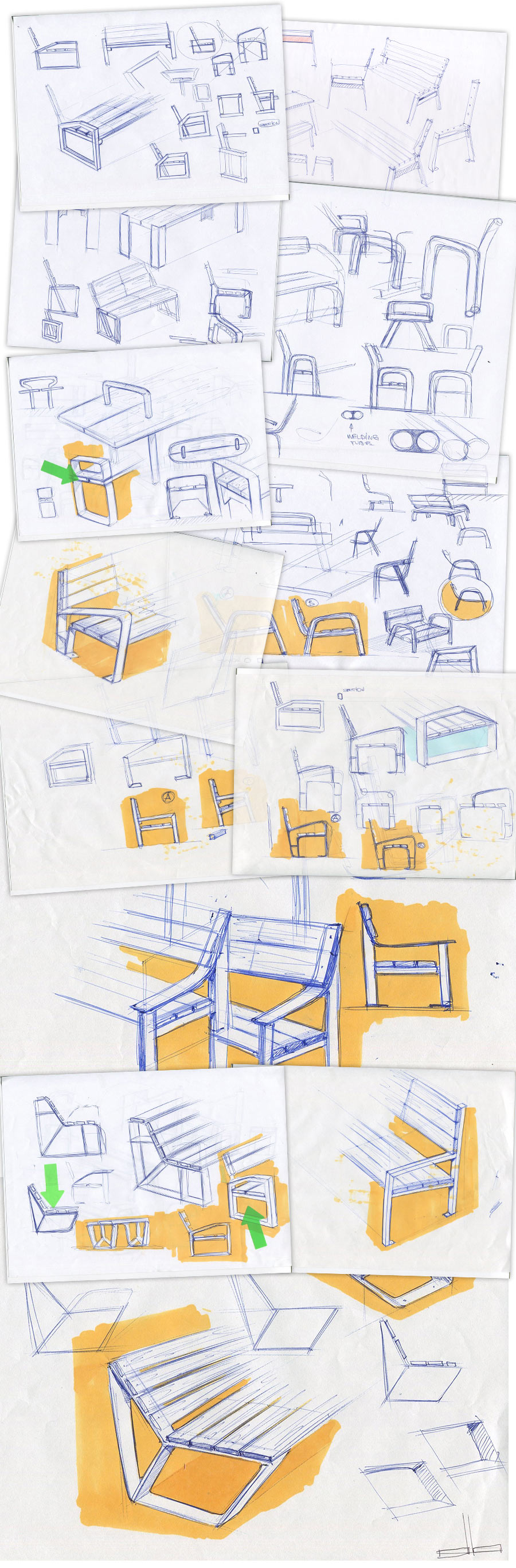 bench 8 process sketches