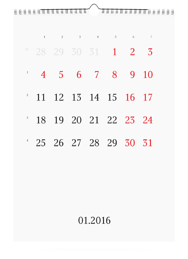 calendar 2016 jan