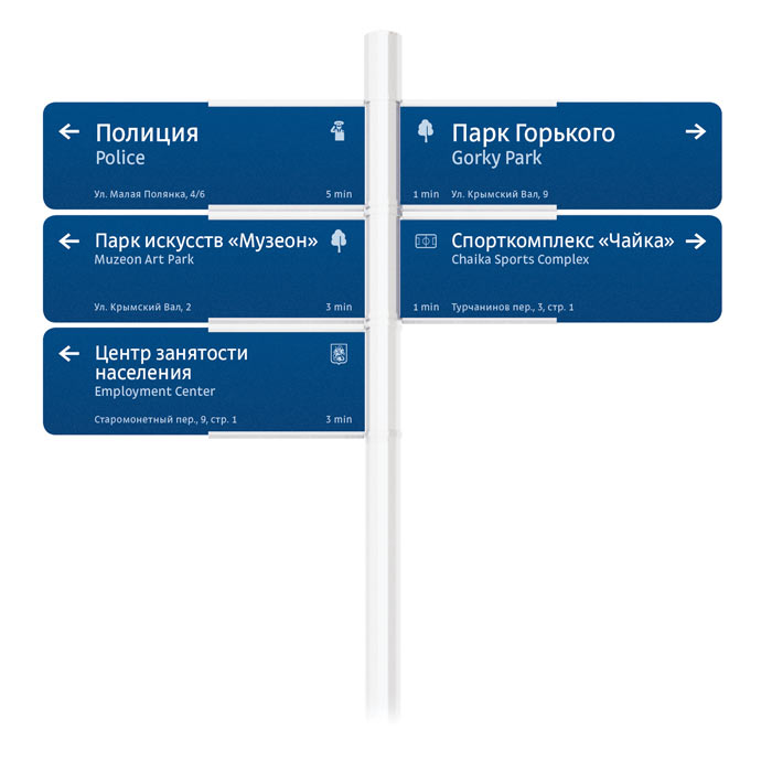 moscow pedestrian navigation sign objects