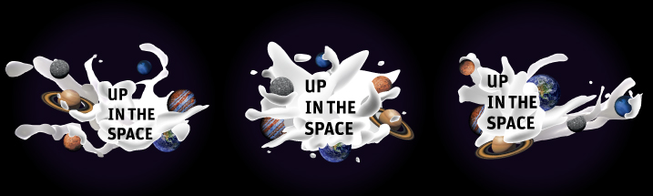 up in the space logo options
