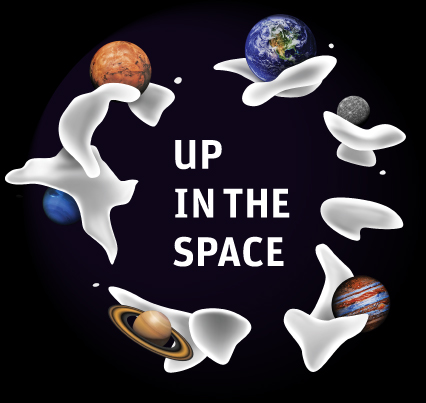 up in the space logo